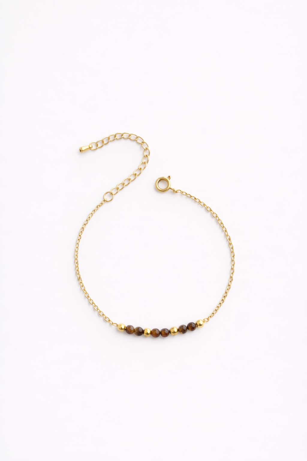 Pulsera dorada de Ojo de tigre | protección – confianza – fuerza