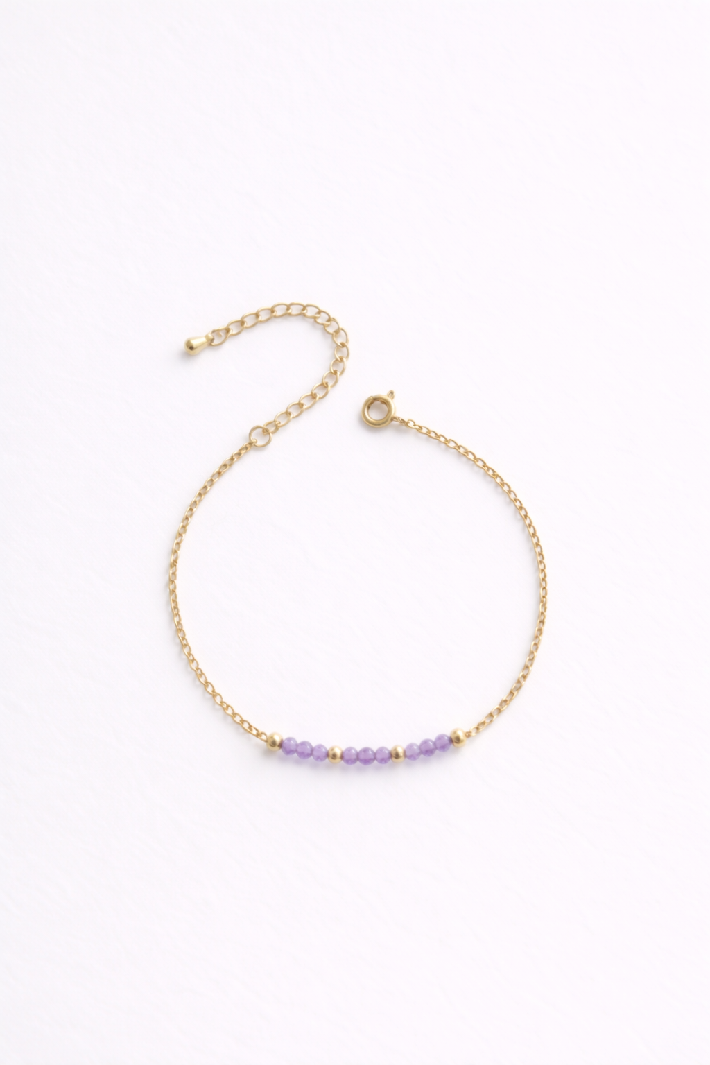 Pulsera dorada de amatista | claridad – intuición
